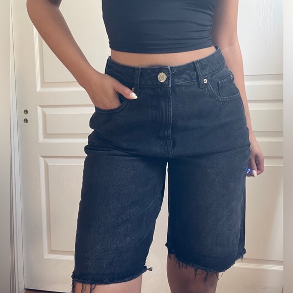 Black denim jorts - Picture 5 of 10